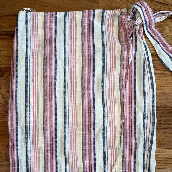 Free People Aubrey Sarong Midi Skirt Cotton Gauze True Wrap size 10 - Picture 6 of 11